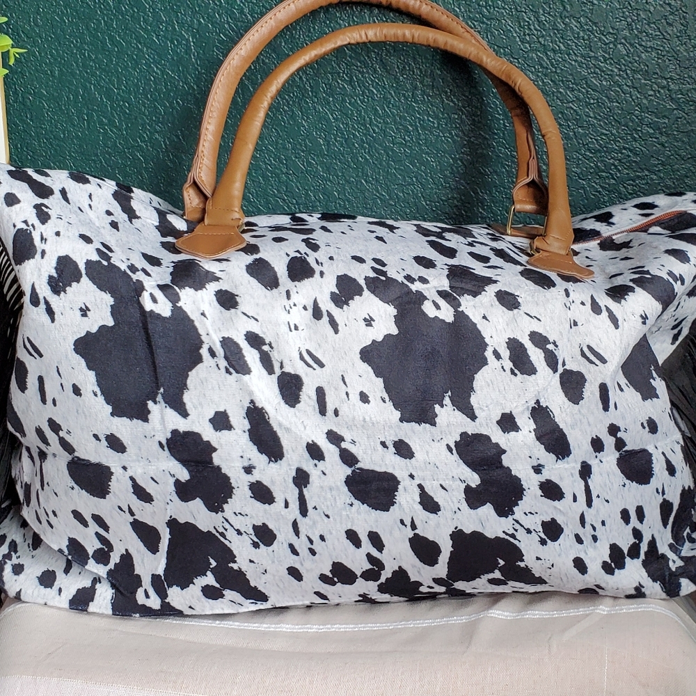 Cow Print Weekender Bag
